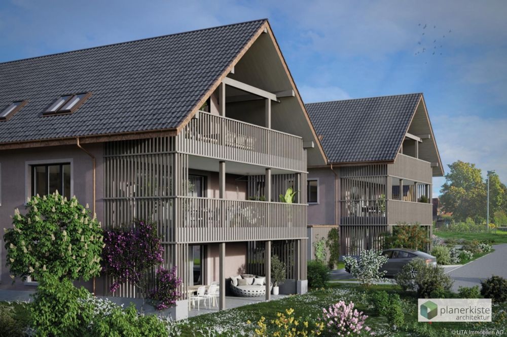 Attraktive Neubau-Wohnungen im Grünen - Visualisierung Aussenansicht
