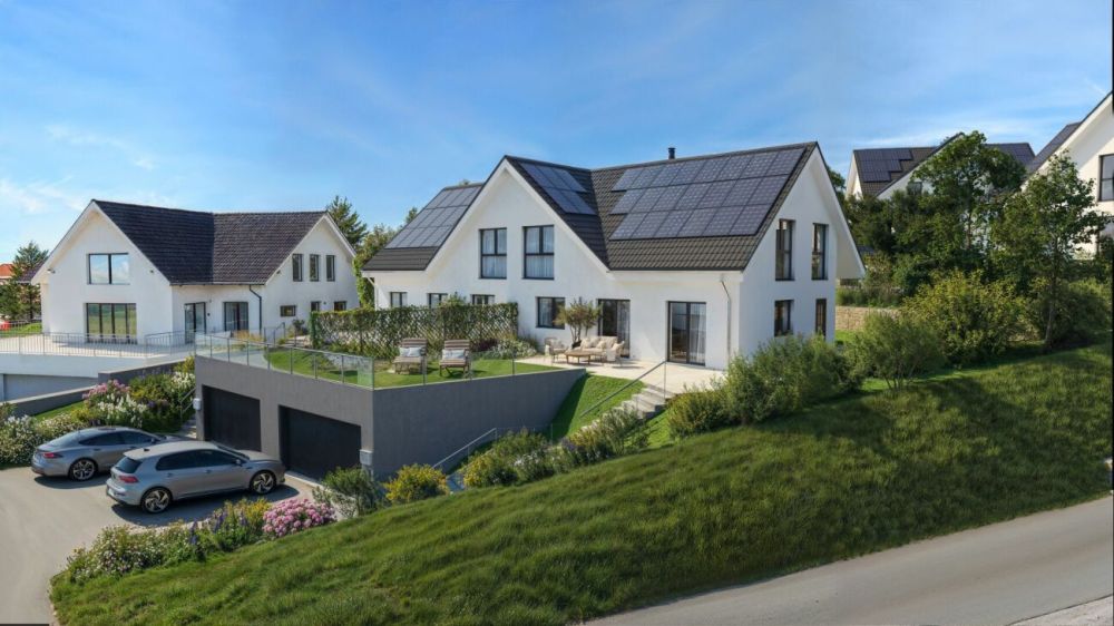 Zwei von sechs Häusern noch verfügbar - Einfamilienhaus im Neubau-Quartier Morgenacker, Buchberg SH - Aussenvisualisierung