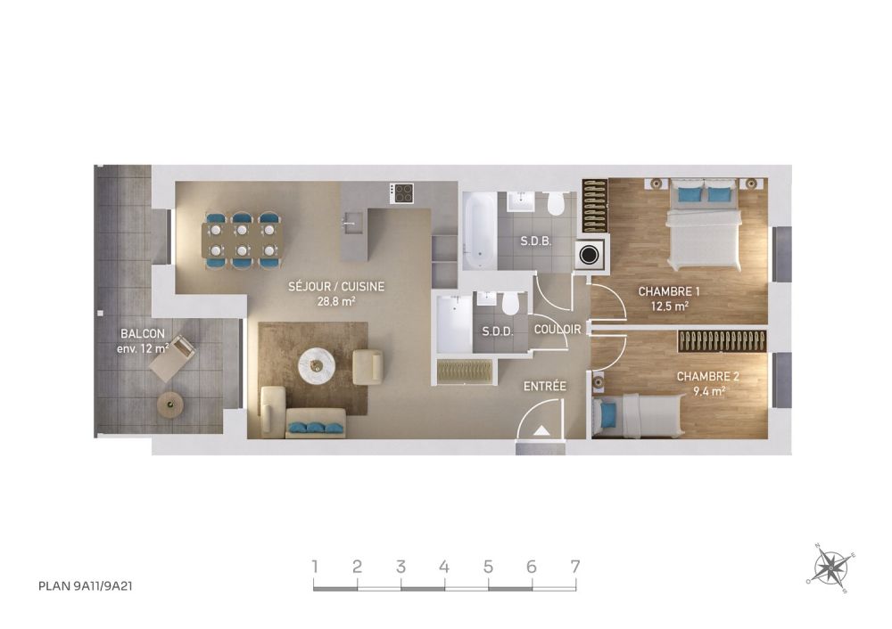 Appartement 4 pièces neuf avec balcon dans un parc majestueux - CASATAX -  Bild 6