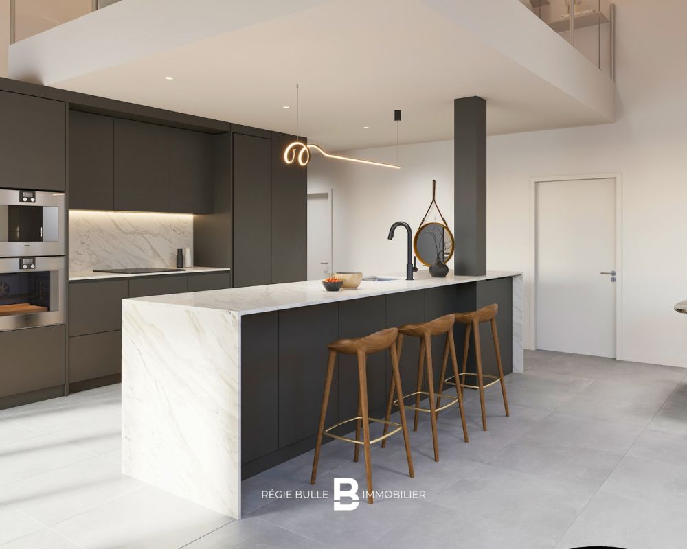 L'Écrin - Magnifique 5.5 pièces à St-Légier - Cuisine Combles