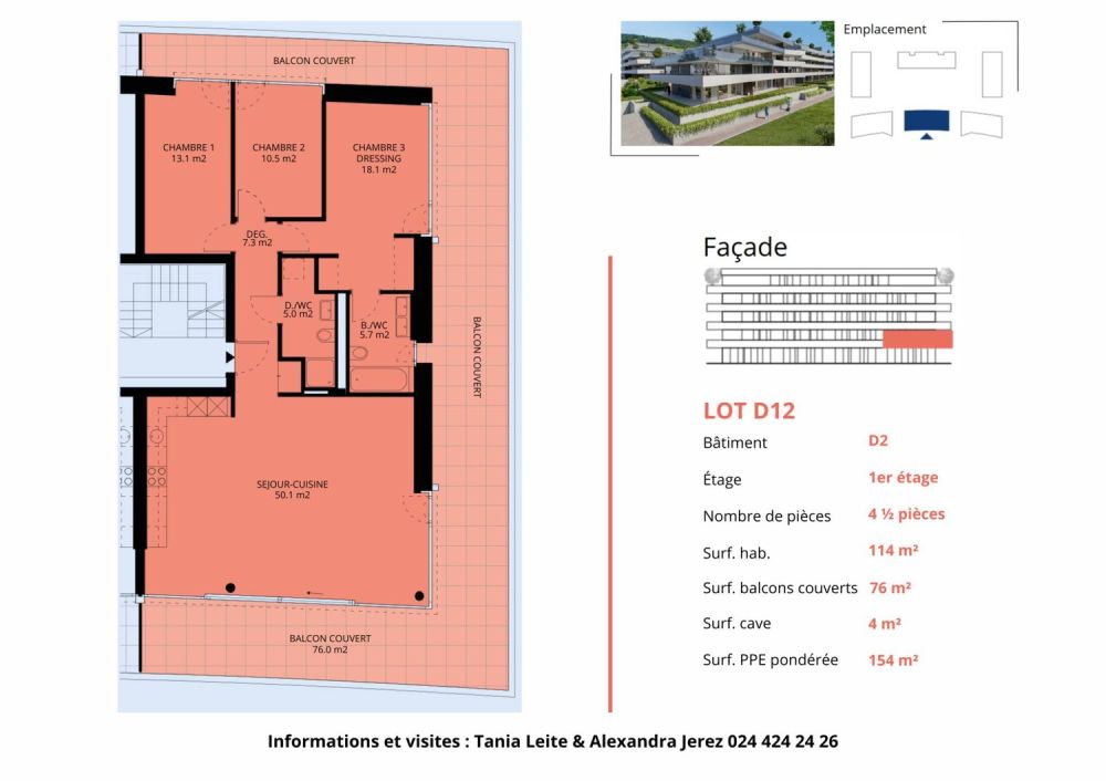 Luxueux 4.5 pièces traversant avec balcon couvert de 76m2 - Bild 13