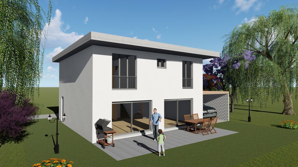Modernes Einfamilienhaus in Gunzgen, Flachdach mit DV  – Neubau 2026 -  Bild 1