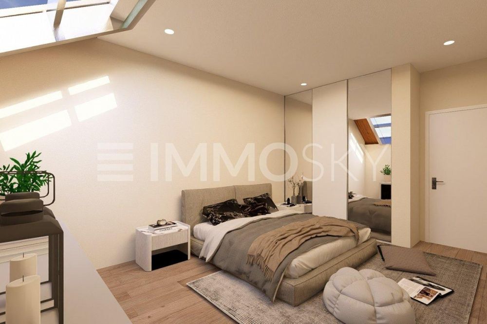 EXCLUSIVITÉ ! Unique 5.5 pièces d'env. 179 m² dans une ferme rénovée ! - Chambre de 18 m2