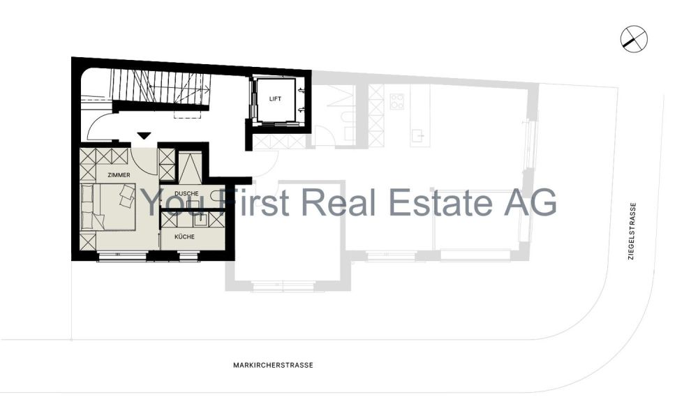 Wohnung W05  Modernes Microapartment - Grundrissplan W5