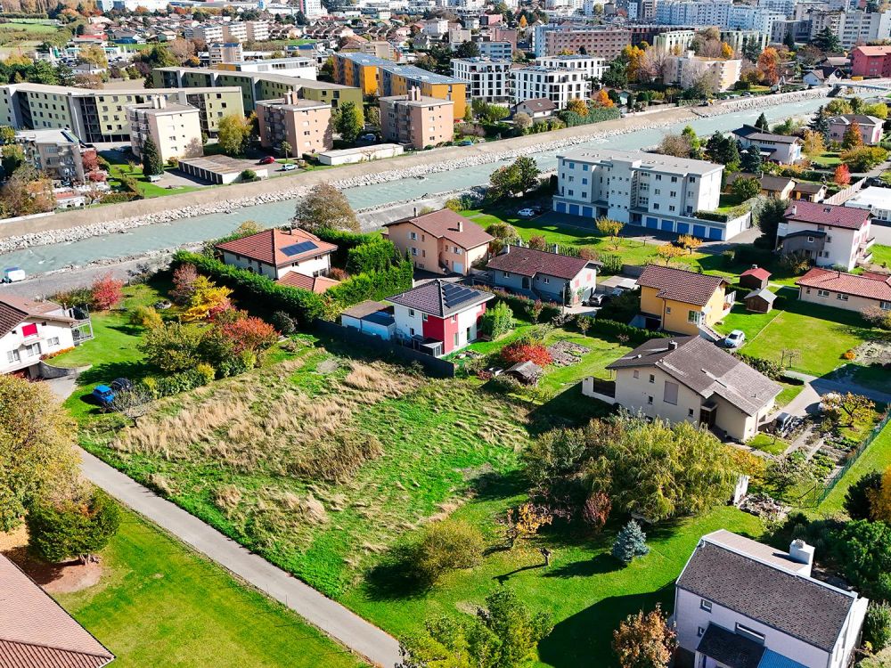 Très joli 3.5 pièces en attique à vendre à Martigny - Chantier en cours - Vue du ciel