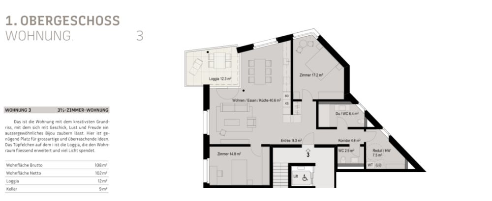 Moderne 3.5-Zimmer-Neubauwohnung mit Balkon in Neuenhof -  Bild 12