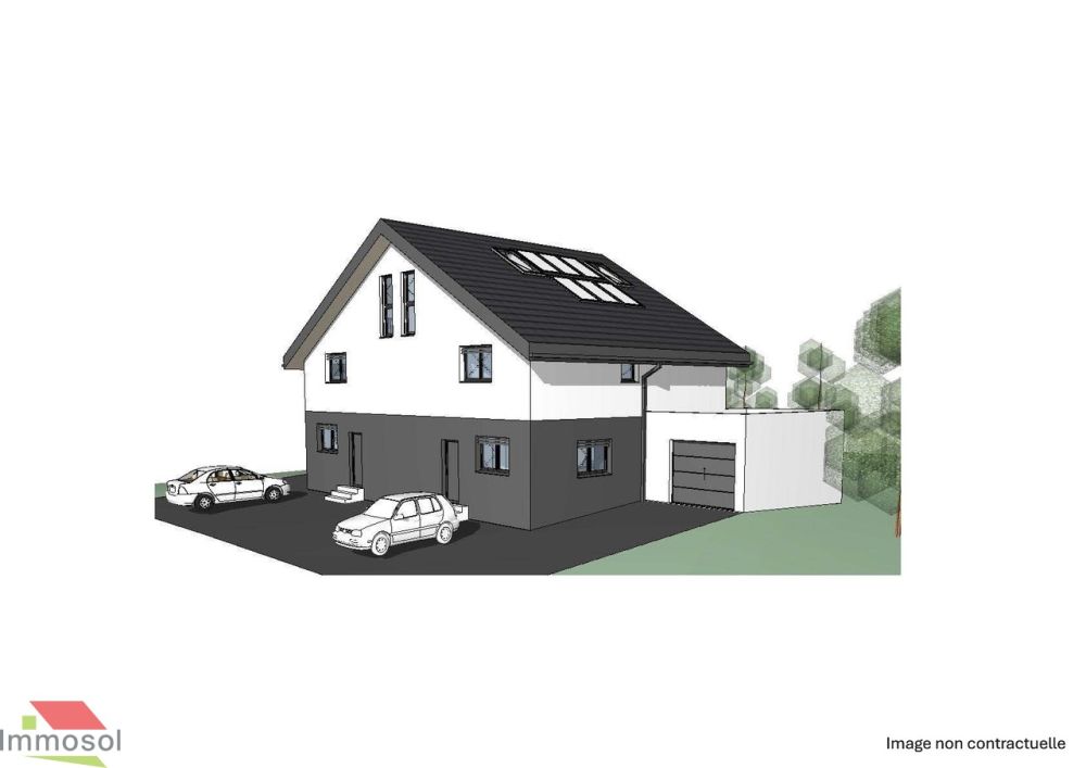 Maison Jumelle sur plan - 5.5 pièces - Sous-sol - Jardin - Garage - Le Chenit | Immosol | Perspective