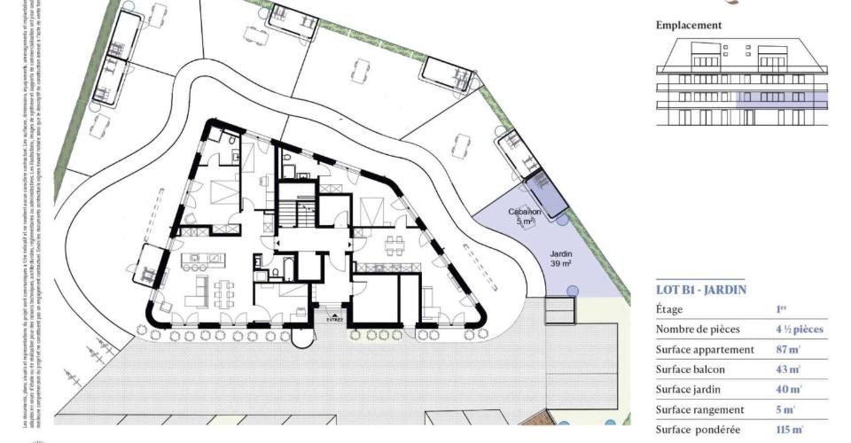 Appartement NEUF de 4.5 pièces au 1er étage avec spacieux balcon et jardin privatif - Appartement 4.5 pièces - image - 3