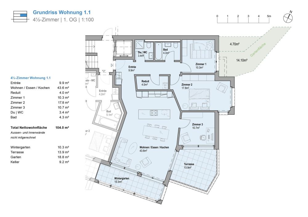 4.5 Zimmerwohnung 1.1 | Residenz Zentaur, Aarau - Bild 6