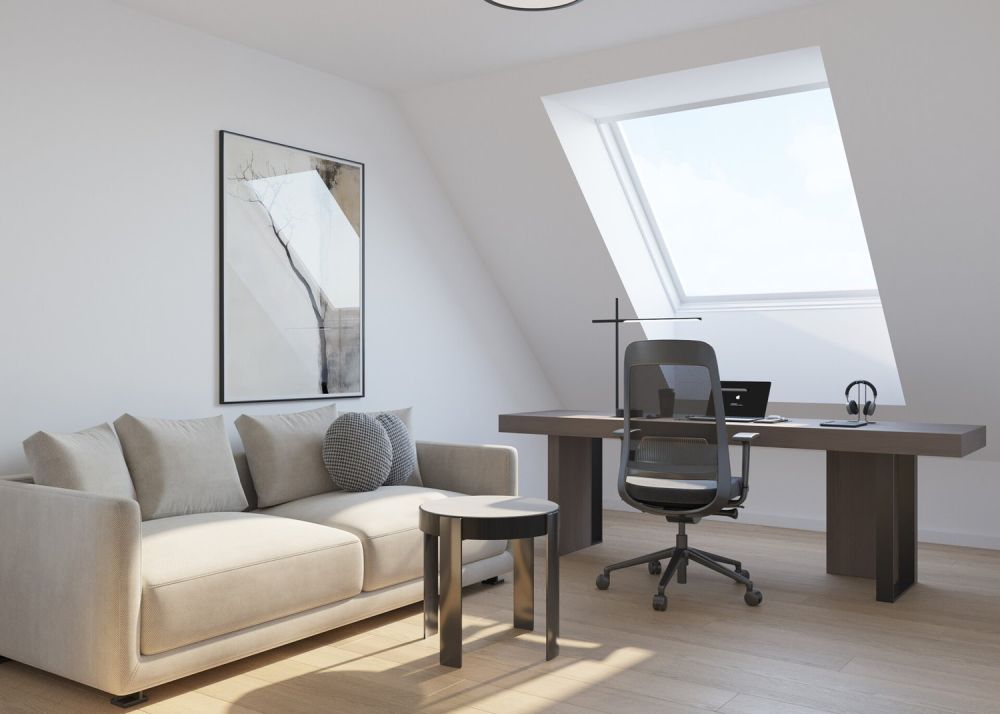 Exklusive Rooftop-Dachwohnung mit privater Terrasse und 360-Panoramab - Helles Dachstudio-Büro