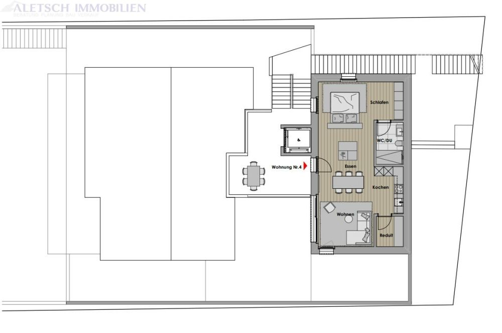 Zu verkaufen, 2.5 Zimmer Neubauwohnung im 3.OG in Staldenried -  Bild 7