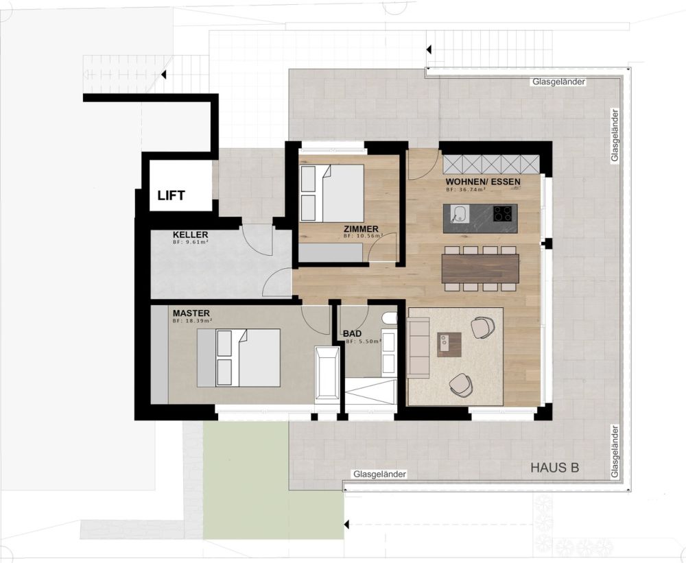 Moderne 3,5-Zimmer-Terrassenwohnung im Neubau-Zweifamilienhaus - Bild 8