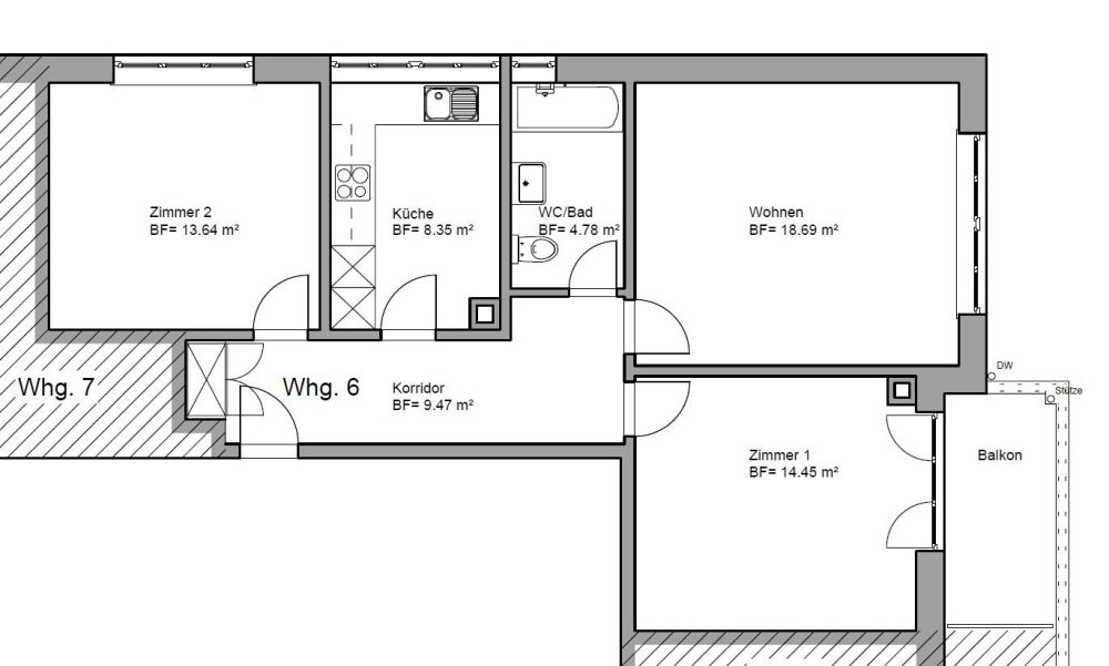 Moderne 3-Zimmer-Wohnung mit Balkon an zentraler Lage -  Bild 8