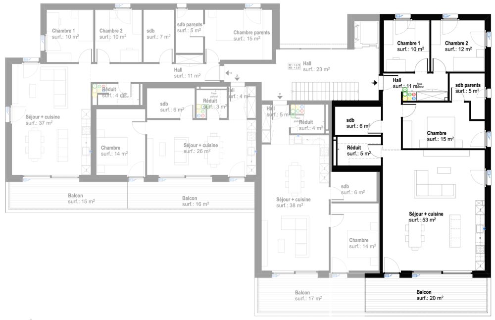 Attique, Appartement de 4.5 pièces avec deux places inclus – Lot 16 -  Bild 5