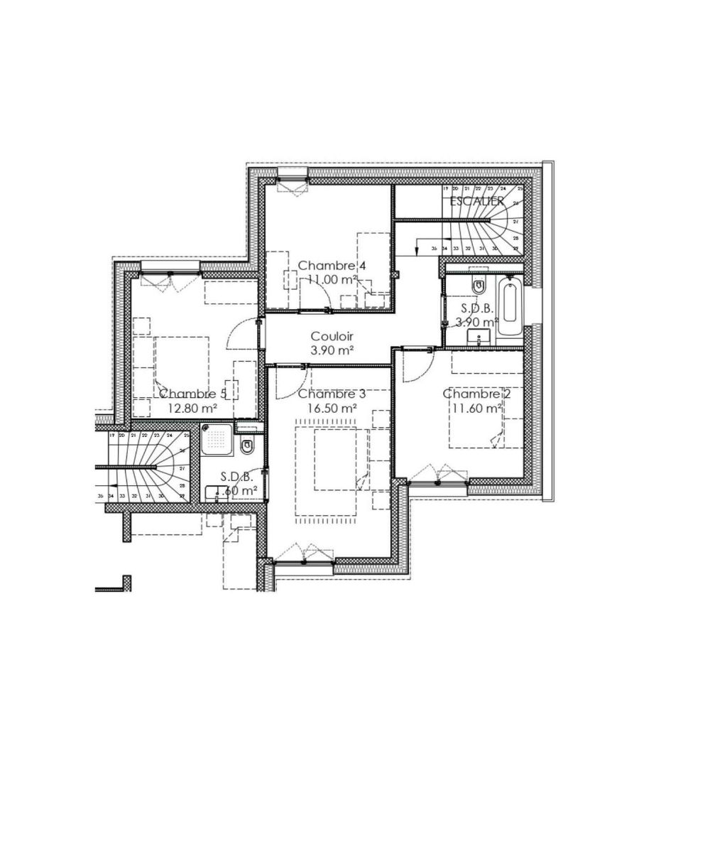 Le Logis - Villa "B" - Villa mitoyenne neuve de 6.5 pièces - 1er
