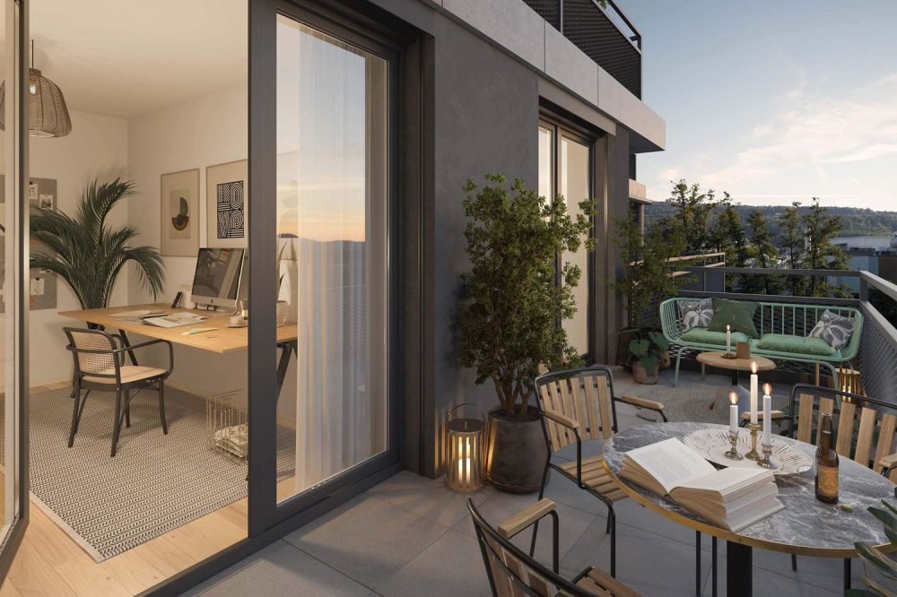 Modernes wohnen am Giessenplatz - Balkon/Terrasse/Sitzplatz