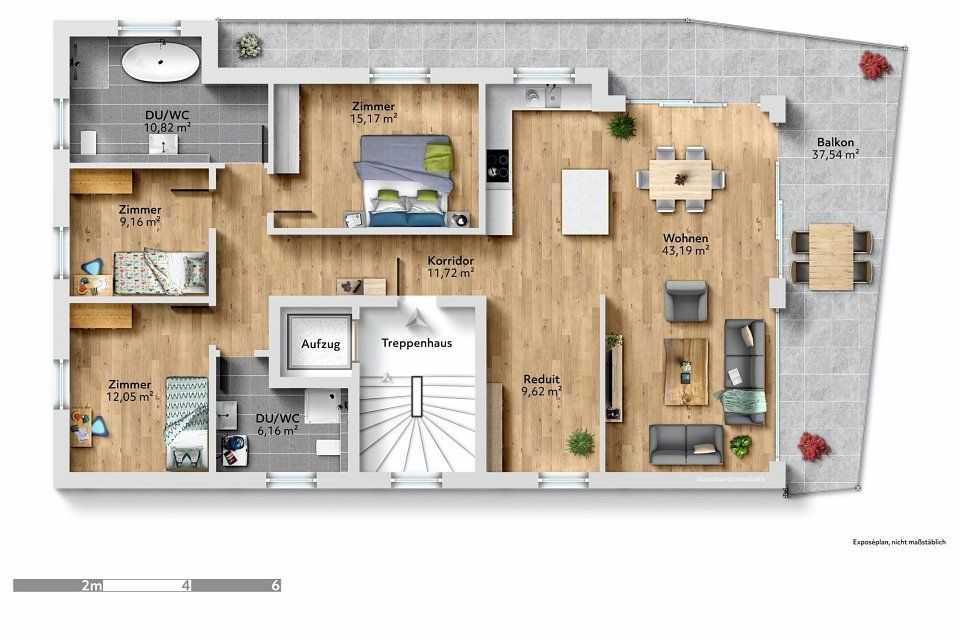 4.5-Zimmer-Neubauwohnung mit See- und Bergsicht - Bild 3