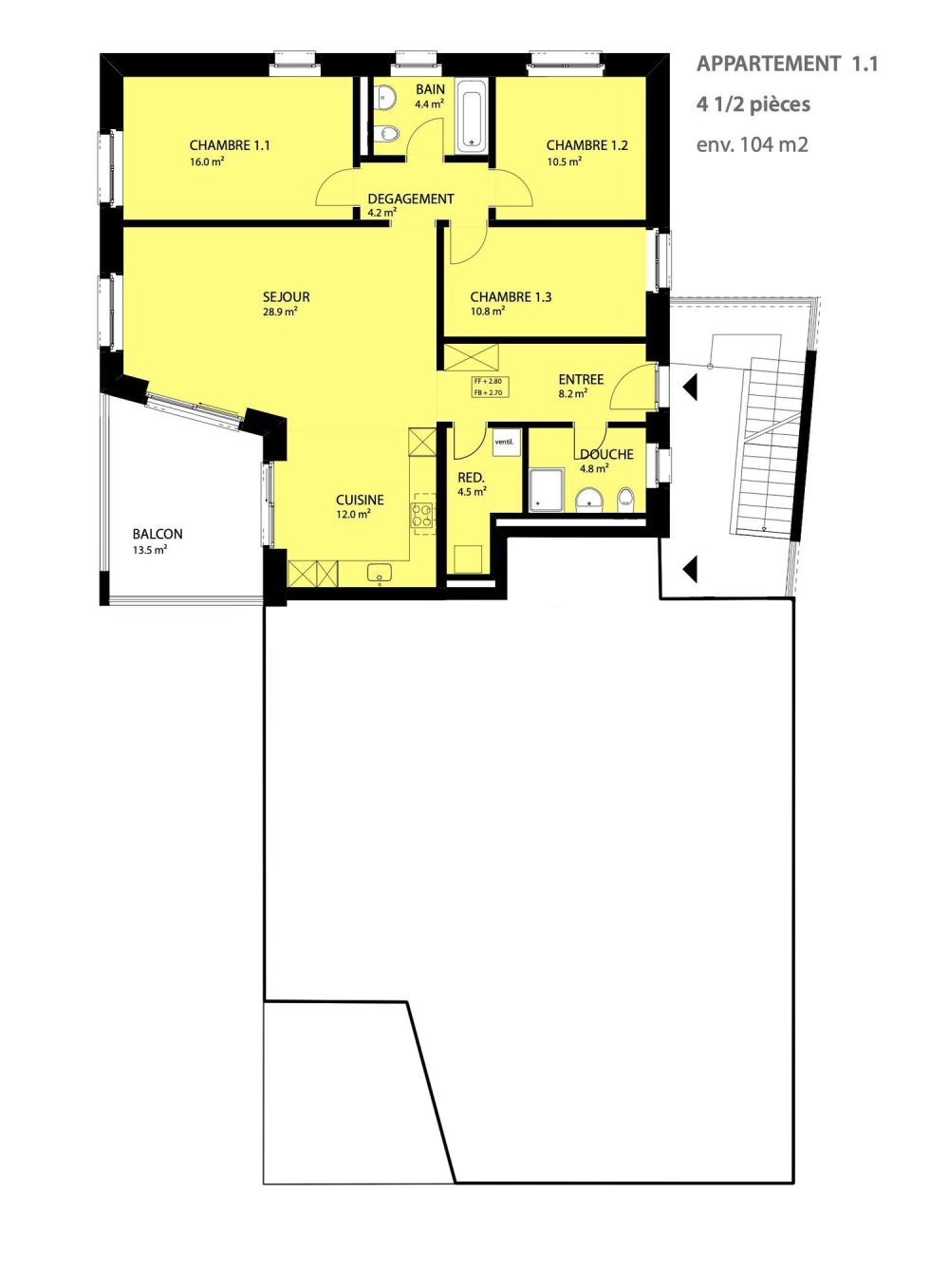 Appartement neuf, labellisé Minergie-P, de 4.5 pièces à St-Ursanne (n° 1.1) -  Bild 8