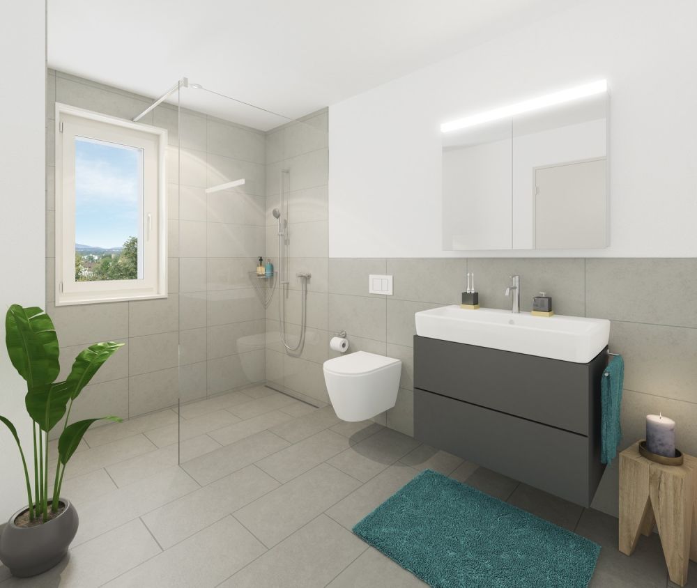 Attraktiver Neubau in Volketswil: 3.5-Zimmer-Hausteil mit privatem Garten - Visualisierung