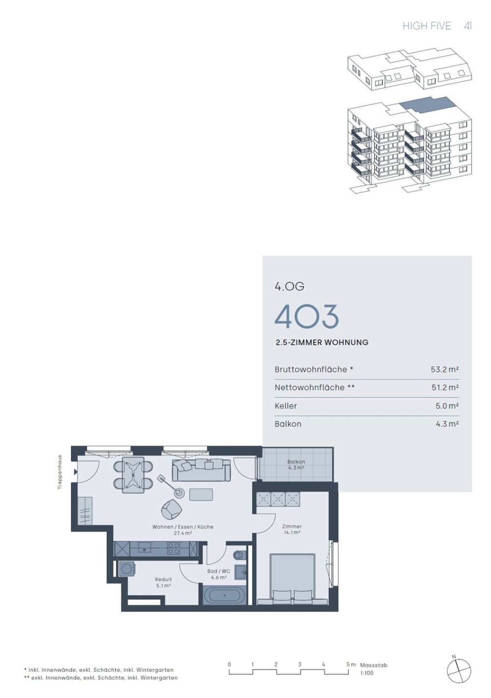 2.5 Zimmer Wohnung Erstvermietung im HIGH FIVE -  Bild 3