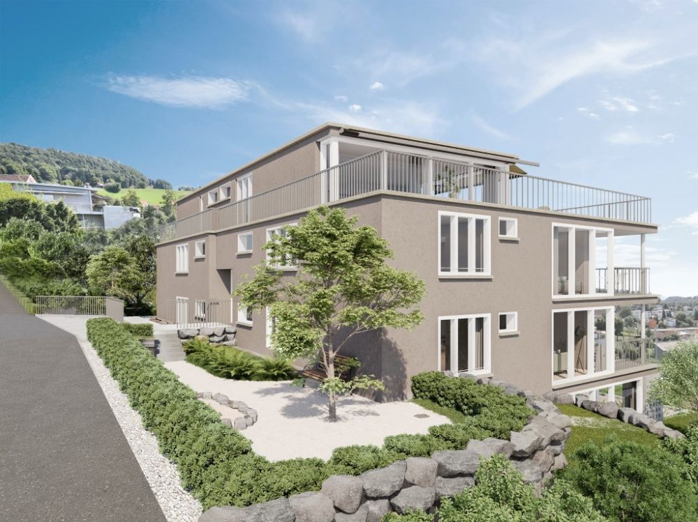 Neubau: Exklusive 5.5 Zimmer Attika-Wohnung mit Panoramasicht und 1... - Ansicht Aussen-Nord