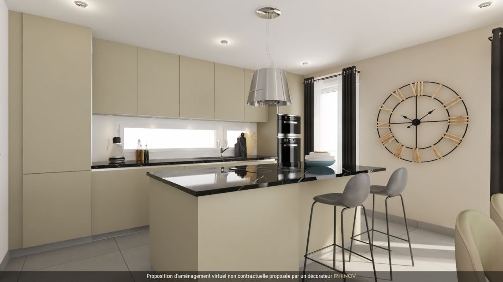 4 villas neuves - un cadre de vie idyllique au coeur de la nature! - Cuisine - proposition d'aménagement