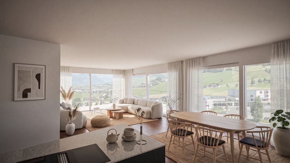 Grosszügiges Wohnen mit Weitsicht - 5½-Zimmer-Wohnung in Ennetmoos -  Bild 2
