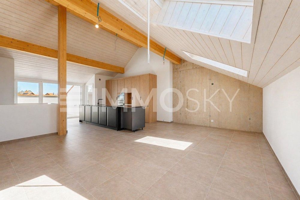 Superbe duplex 4.5 pièces neuf au coeur de Sullens (lot 2) - Séjour confortable avec beaucoup de cachet