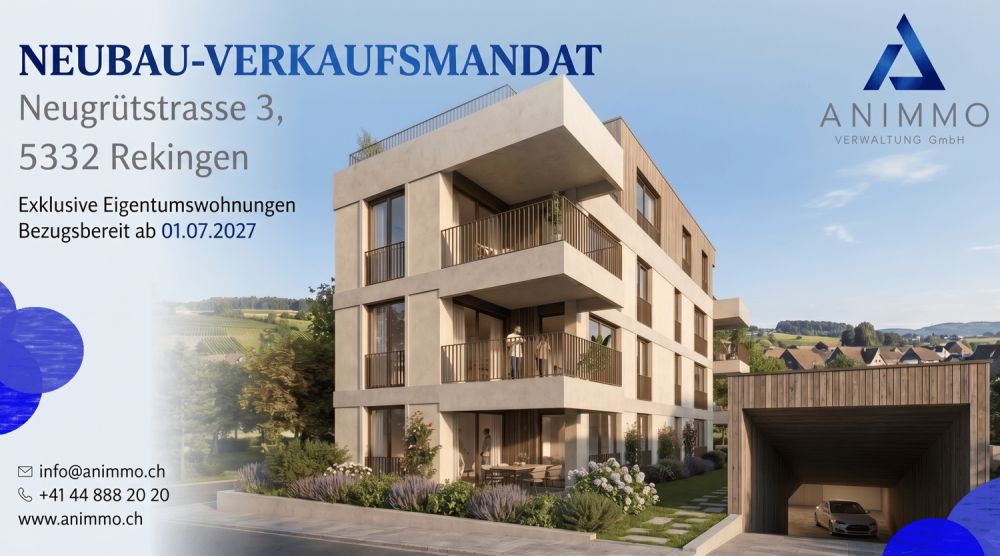 Moderne 4.5-Zimmer-Neubauwohnung in Rekingen AG – Idyllisches Wohnen mit Weitblick -  Bild 1