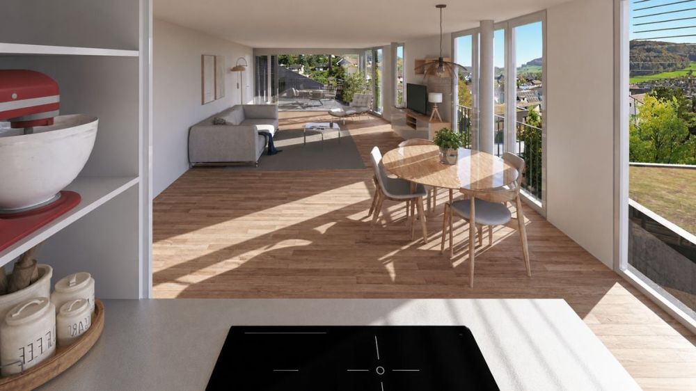 Baubewilligte 3.5-Zimmer-Wohnung mit Terrasse, Garten, Carport, Lift und traumhafter Aussicht -  Bild 5