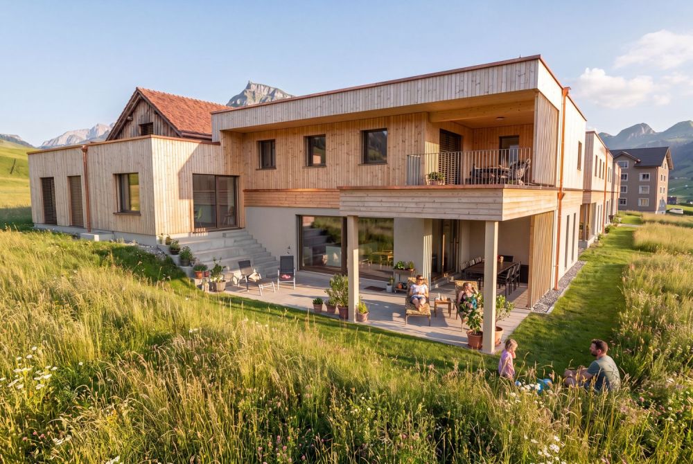 Über dem Nebel, grosszügiges Einfamilienhaus mit Umschwung und Schwimmbad -  Bild 1