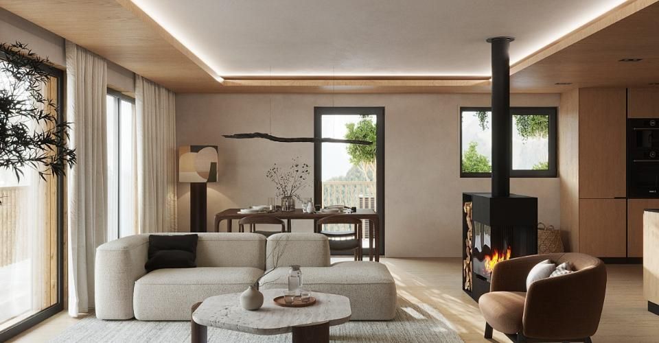 Chalet mitoyen contemporain sur plan  5,5 pièces à Euseigne (Hérémence) - Chalet 5.5 pièces - image - 2