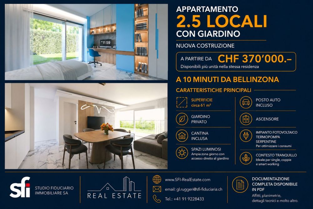 2,5 Zimmer neues Apartment mit Garten, 10 Minuten von Bellinzona -  Bild 3