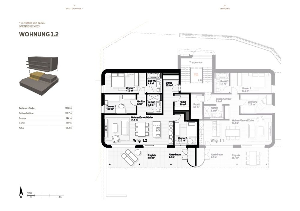 4½-ZIMMER-GARTENWOHNUNG – SONNIG, RUHIG UND ZENTRAL GELEGEN -  Bild 5
