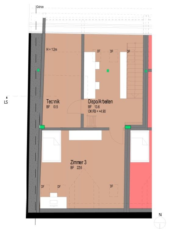 Neuwertiges 5-Zimmer-Mittel-Flarzhaus mit Gartensitzplatz - Grundriss 1. DG 18a
