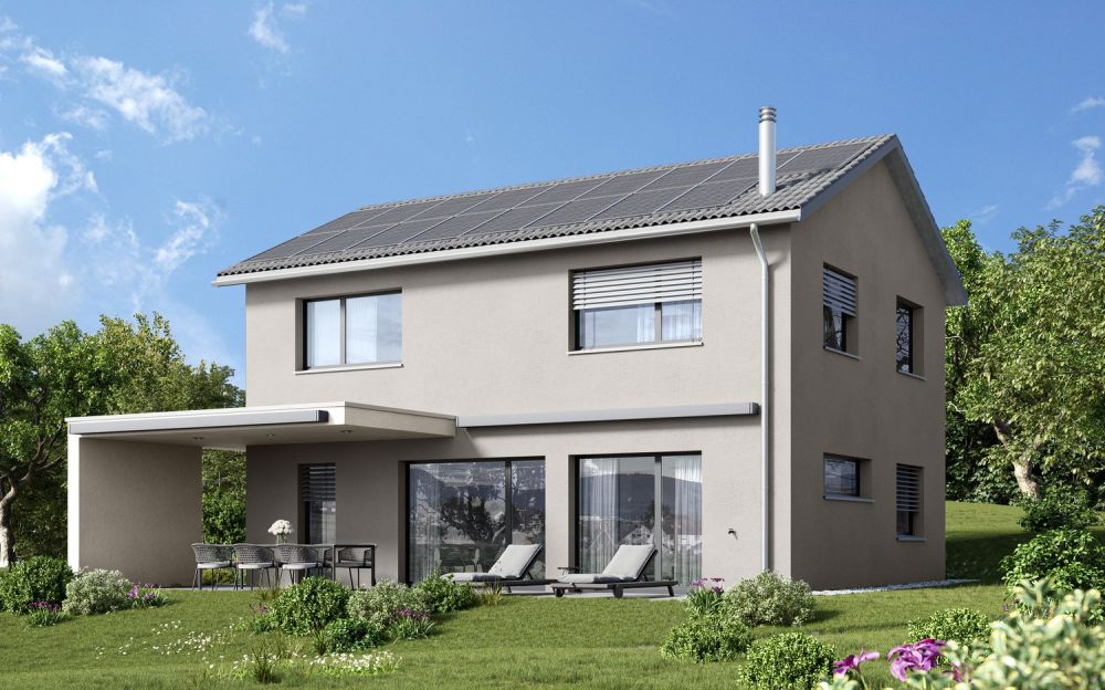 Modernes Einfamilienhaus mit Carport in Hüntwangen – 5.5 Zimmer mit Garten und Solaranlage -  Bild 1