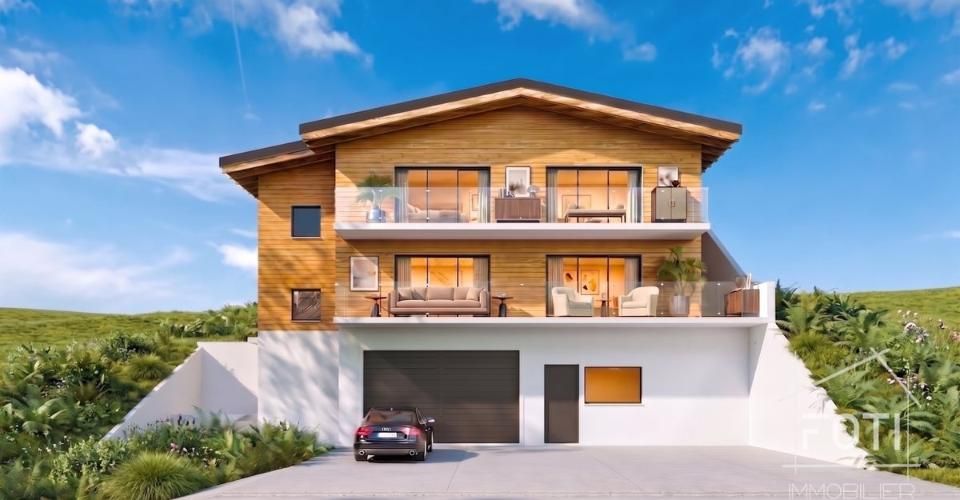 Grand chalet de 5,5 pièces avec sous-sol et garage double, sur plan avec toutes les finitions au gré du preneur. - Chalet 5.5 pièces - image - 1