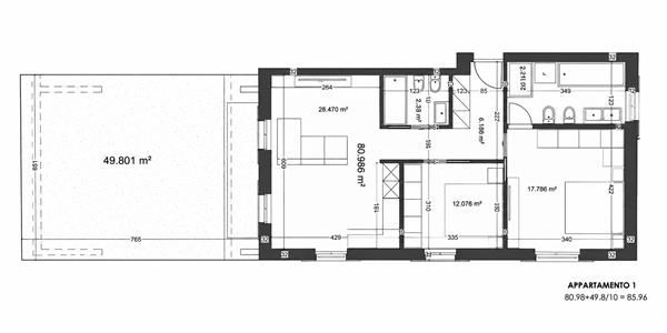 Montagnola: Appartamento 3.5 locali - Planimetria