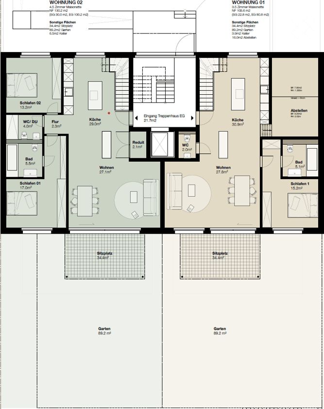 Neubau: 3.5-Zimmer Maisonnette-Gartenwohnung in Riehen -  Bild 3