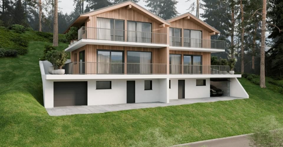 Chalet mitoyen contemporain sur plan  5,5 pièces à Euseigne (Hérémence) - Chalet 5.5 pièces - image - 1