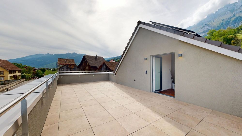 Neubau: Modernes Reiheneinfamilienhaus in Sax zu kaufen - Dachterrasse