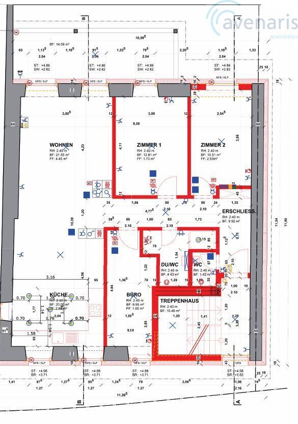 Kernsanierte 4.5-Gartenwohnung - Grundrissplan / Plan d'ensemble / Floor plan / Pianta del piano