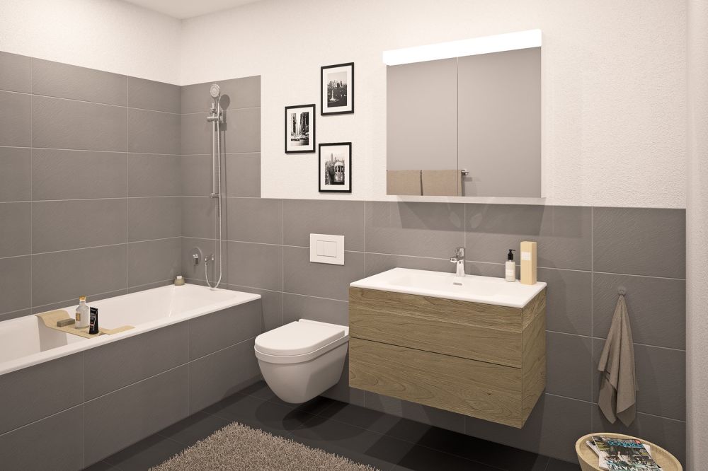 Wohnkomfort und Lebensqualität - «DUO» in Döttingen - Visualisierung Bad