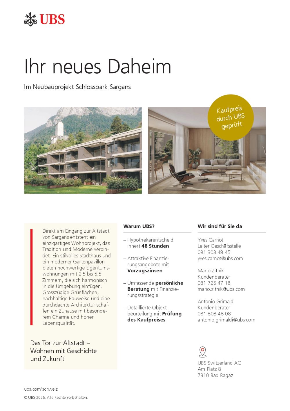 «Schlosspark Sargans» – Wohnen mit Aussicht, Stil und Substanz - Bild 11