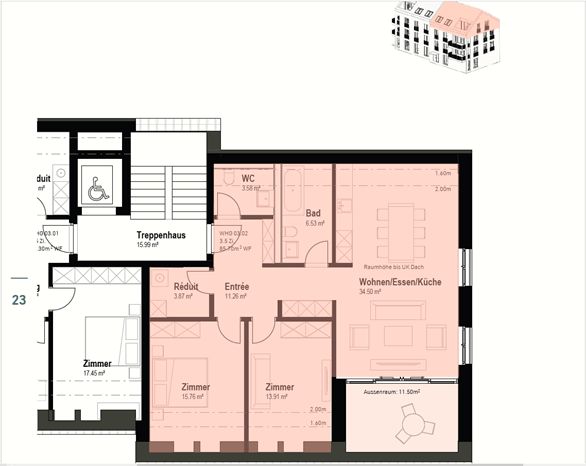 3.5 Zimmer Dachwohnung in Niederurnen -  Bild 5