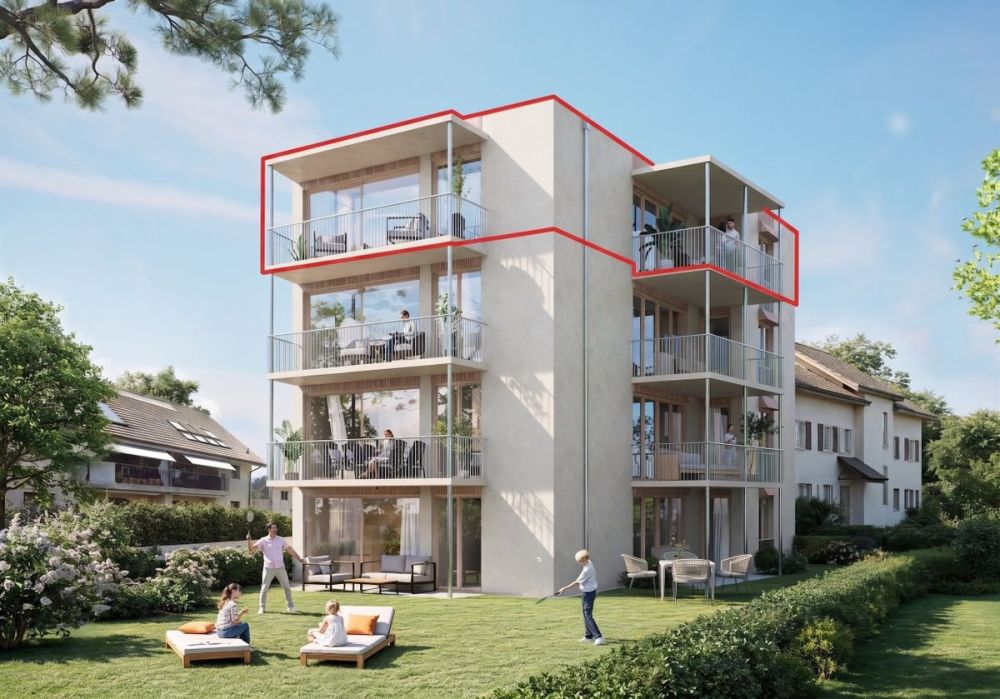 ERABLE 11  Nouvelle PPE de standing  Attique 4,5 pces  108,8 m² + 2 balcons couverts 20,7 m² - Façade extérieure
