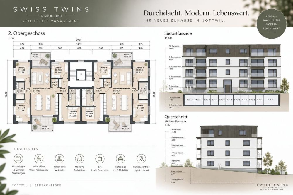 Nottwil - Grosszügige 5-Zimmer-Eigentumswohnung mit Seeblick -  Bild 7