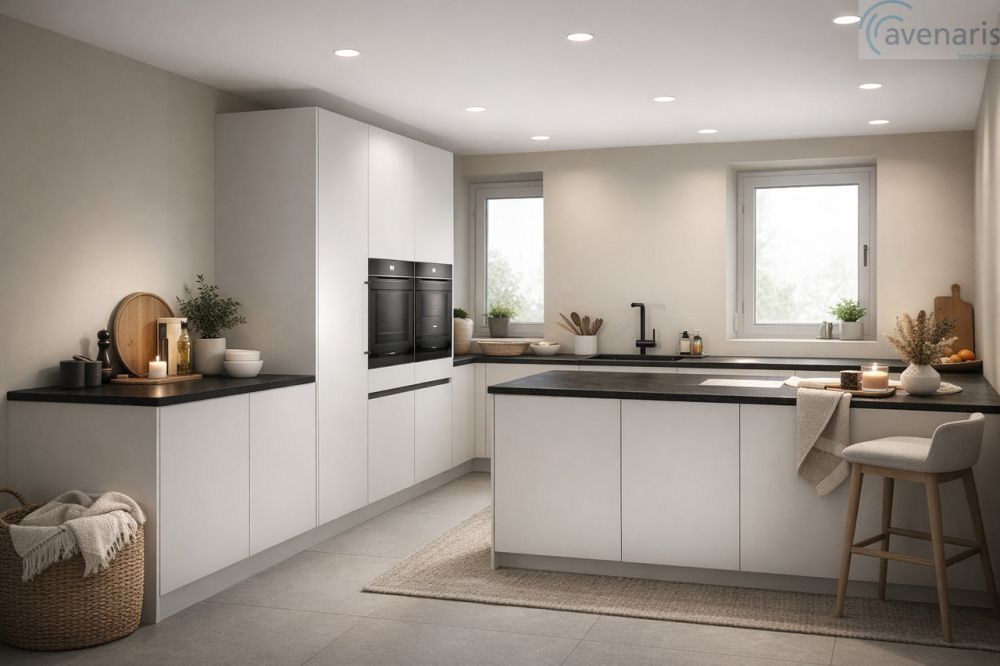 Kernsanierte 4.5-Gartenwohnung - Küche Visualisierung / Visualisation de la cuisine / Kitchen visualization / Visualizzazione della cucina