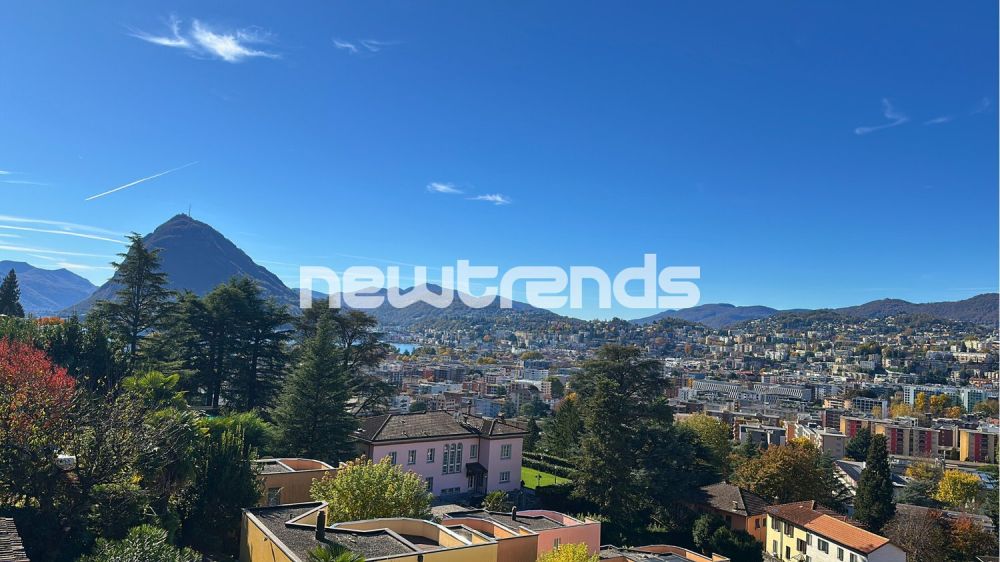 Viganello: 4,5 locali nuovi con vista aperta e parziale lago. - vista aperta dal terrazzo