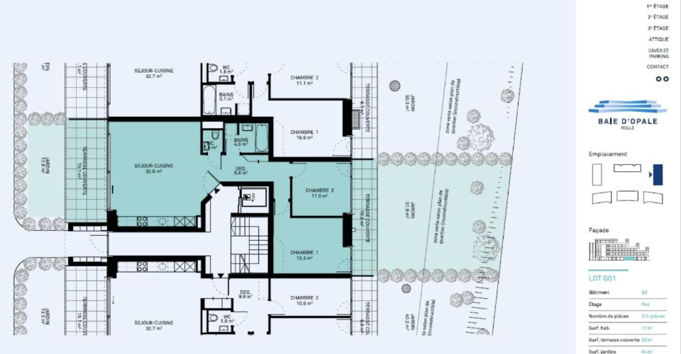 Appartement neuf de 3.5 pièces avec avec doubles espaces extérieurs - Appartement 3.5 pièces - image - 7